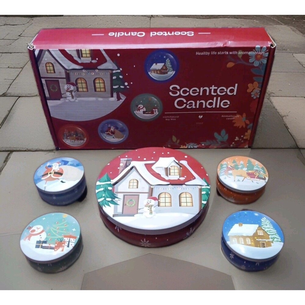 6 Pack Christmas Scented Candles with Natural Soy Wax, Long Lasting Aromatherapy
